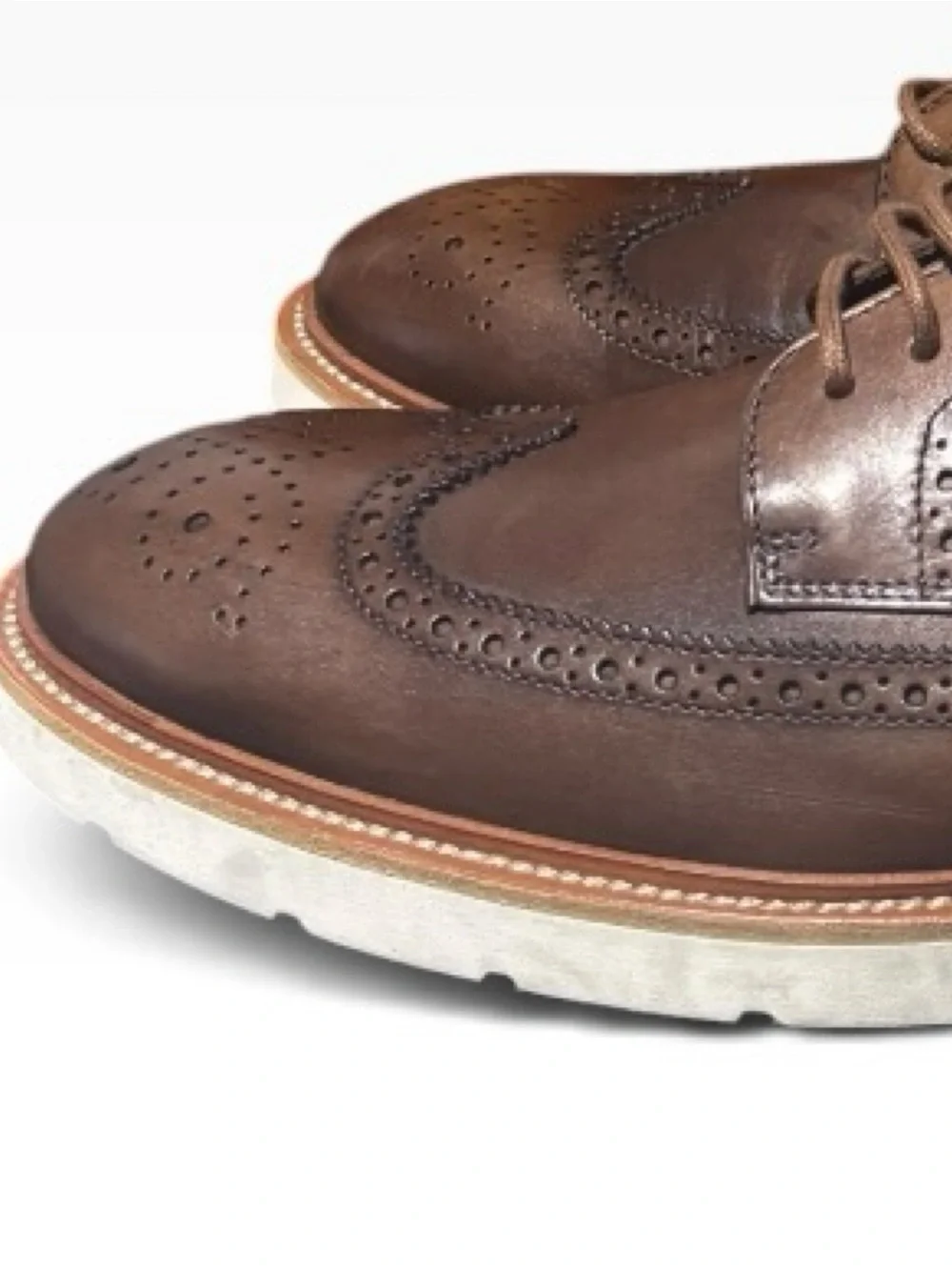 Tod's Brown Leather Wingtip Derby Shoes